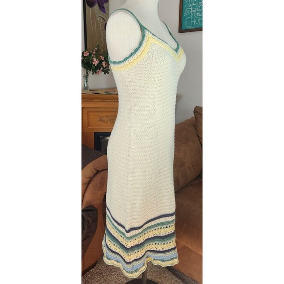Universal Thread Women's XS Cream Striped Sweater Tank Knit Cotton Dress - Picture 4 of 7